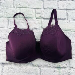 Torrid Curve 38DDD Full Coverage Bra Plum Purple Full Figure Lace Trim